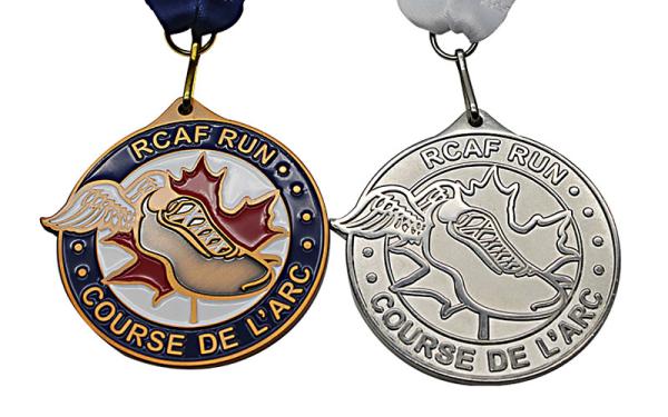 Raised Logo Metal Award Medals Exquisitely Designed With Printed Lanyard