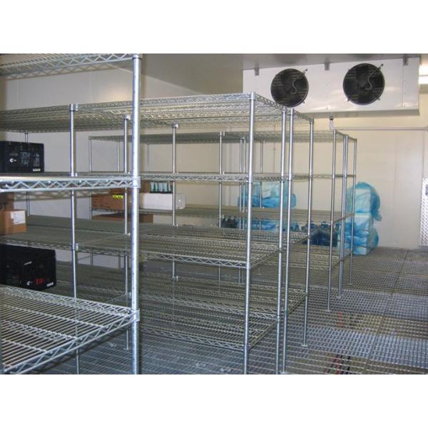 SS High Density Storage System Rust - Resistant Overhead Rail PP Shelf Chrome Plated For Walk - In Freezers