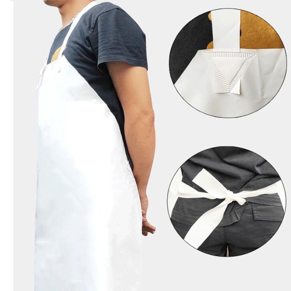Restaurant Bar Custom Logo Printed Waterproof Plastic Rubber Vinyl Bib Welding Butcher TPU Apron