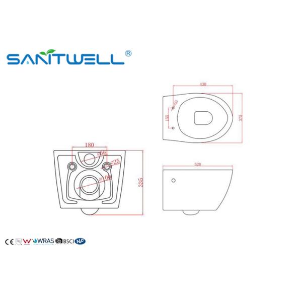 Modern Style Water Saving Toilets / Bathroom Round Wall Hung Toilet