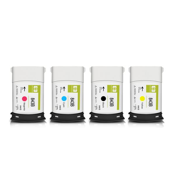 Becolor 843 Ink Cartridge 843A/B/C  Compatible Ink Cartridge Suitable for Wide Page HP XL 4000/4100/4500/5100 Printers 400ml