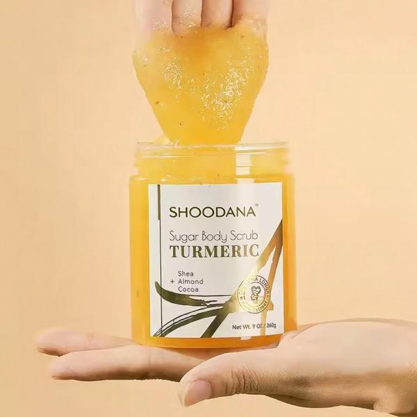 Private Label Body Scrub Turmeric Scrub Vegan Turmeric Vitamin C Exfoliating Skin Whitening Brightening Turmeric Face Body Scrub