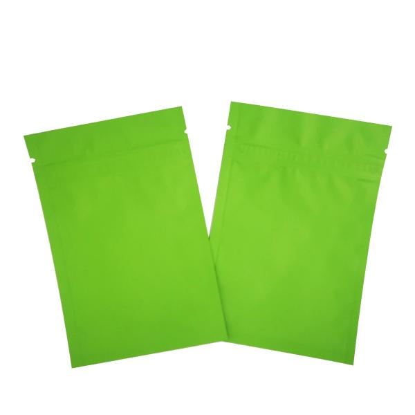 Custom Printed Matte Green Zipper Bags Foil Coated Pouches with Ziplock for Food, Facial Mask, Accessories Packaging
