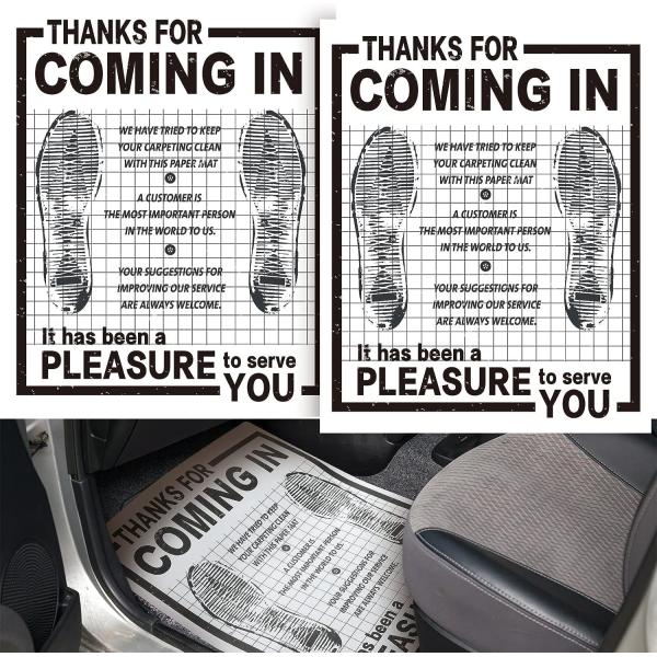 Disposable Car Paper Floor Mats Automotive Floor Mats Brown Kraft Paper Floor Mats for Cars Vehicles Printed