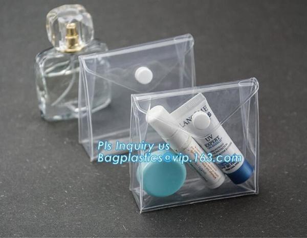 k bags for cosmetic puff automatic slider zipper bag, OEM clear PVC bag/ PVC slider bag/PVC zipper bag, Make Up Or