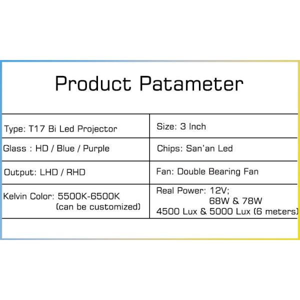 Durable 3 Inch Automobile Projector Lens 68W / 78W High Light