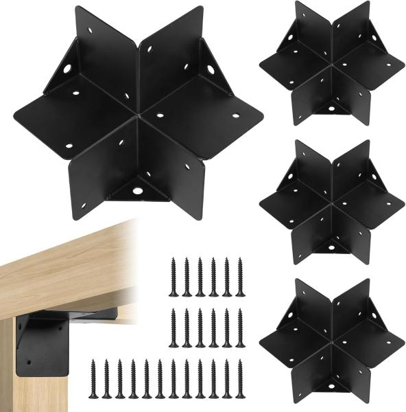4x4Pergola Post Top Rafter Brackets Deck Railing Brackets Connectors Inner 3.6x3.6 For 4x4 Wooden Post