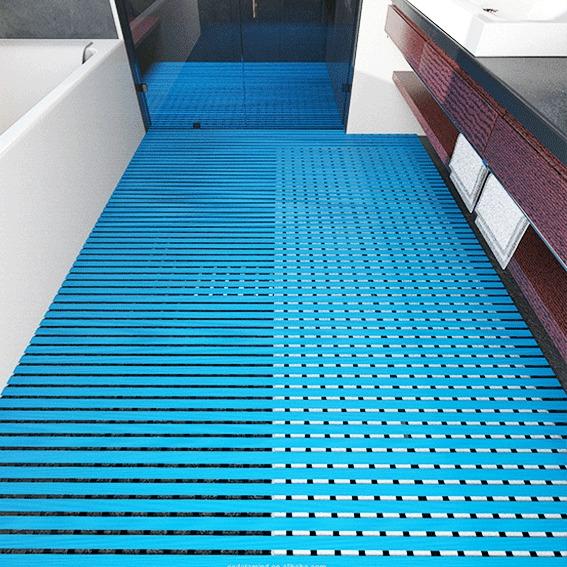 PVC Anti Slip Floor Mat 45x75cm 6mm Thick for Shower Bathroom