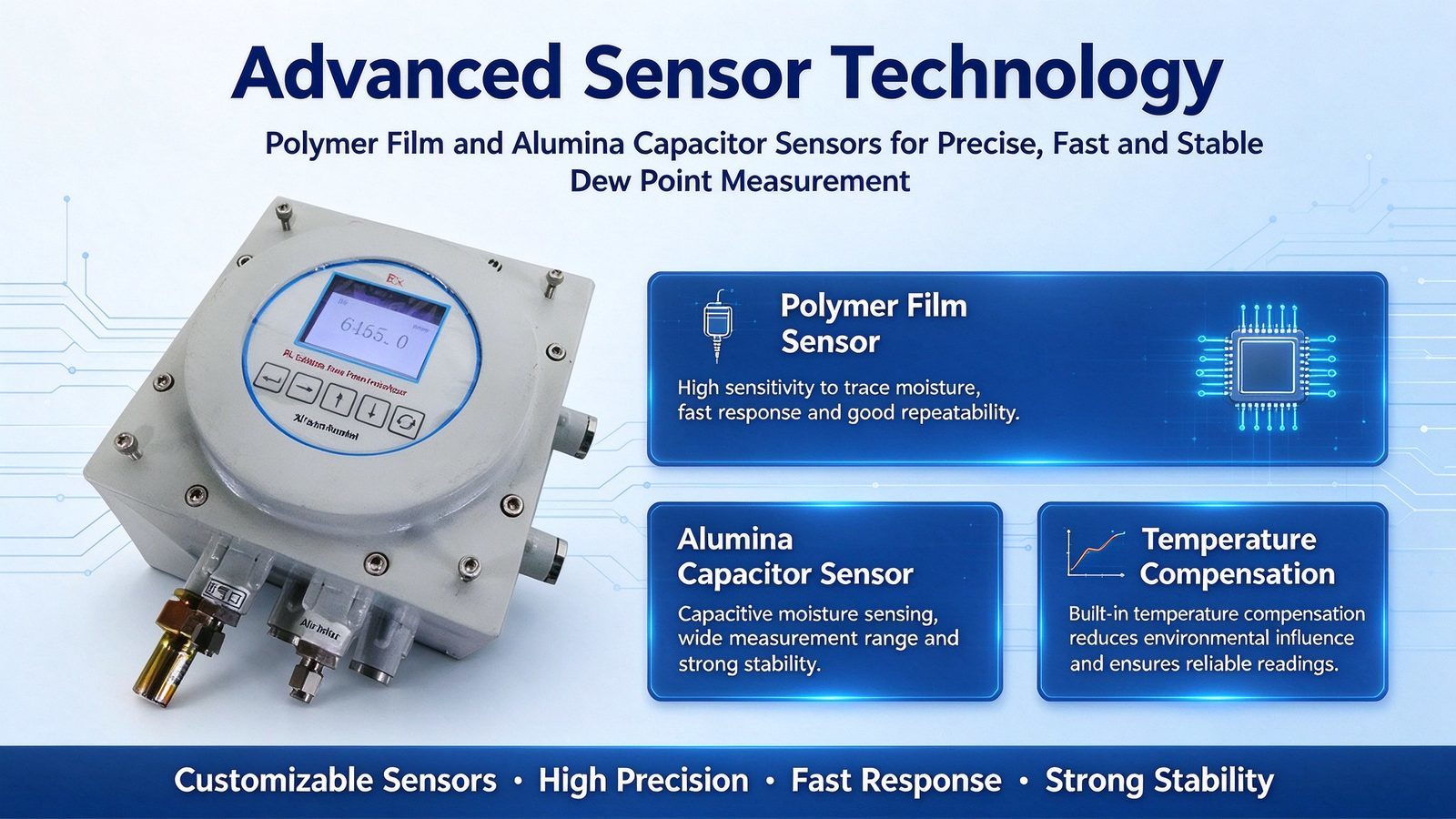 Explosion Proof Portable Gas Dew Point Analyzer Micro Water Analyzer Metal Construction Detector