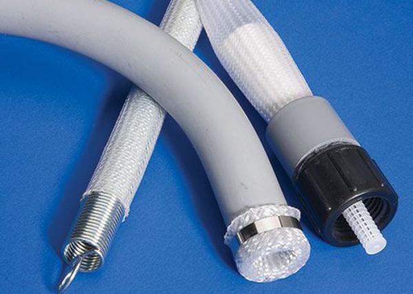 Custom White Braided Sleeving , Expandable Automotive Wire Sheathing 