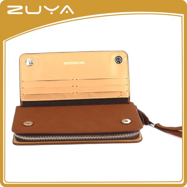 AI CAD 20.2x10.5cm Mens PU Leather Wallet Men Clutch 3cm Thick With Wristlet