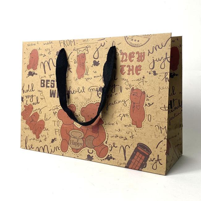 Retail And Corporate Brown Paper Gift Bags With Handles Customized