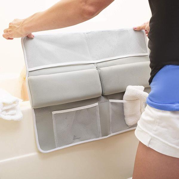 Anti Slip Baby Bath Kneeler With Shampoos / Body Wash / Washcloth Storage Pocket