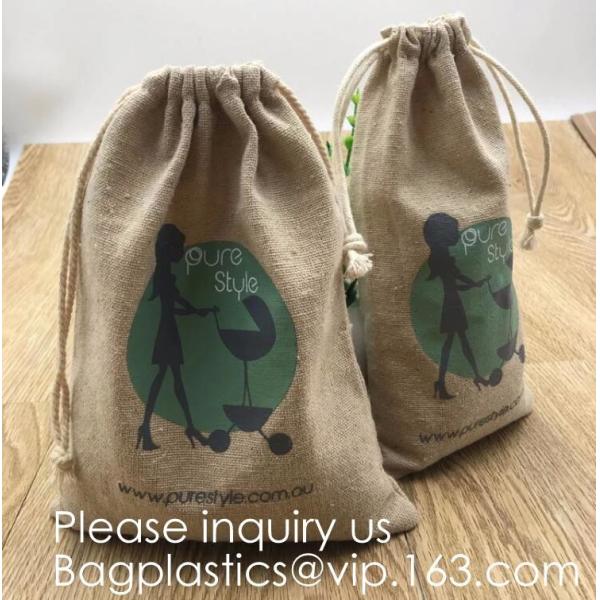 Candy Gift Pouch Bags with String Birthday Wedding Party Gift Jewlery Pouches Party Favor Jute Gift Bags Brown with Whit