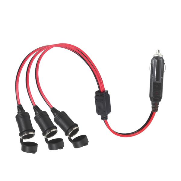 トリプルソケット 自動車のタバコ点灯器 スプリッター アダプタ 12V/24V 車両充電器の電源拡張用のスイッチ付き