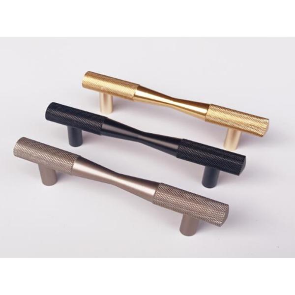 Norway Stylish  Handles Kitchen cabinet pulls and handles Knurled Handle Brushed Brass  Aluminum Door pulls