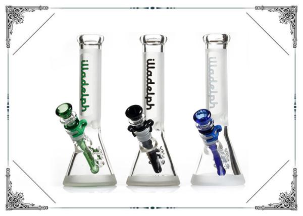  Sandblasted Glass Beaker Bong 10 Inch Glass Smoking Pipes Mix Color