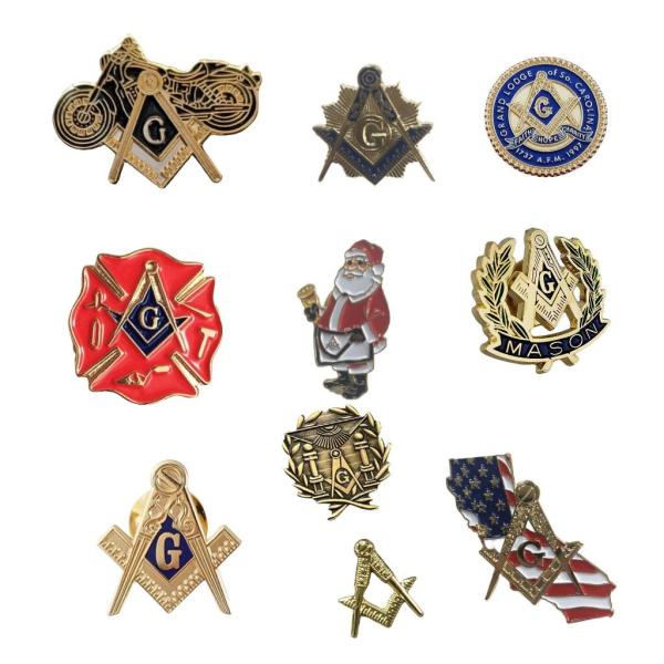 Gift Metal Brass Badge Debossed Custom Logo Masonic Lapel Pins