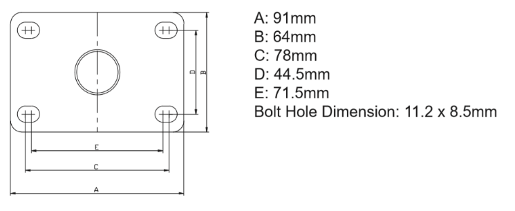 3 / 4 / 5 Inch Anti-Corrosive Plastic Bracket TPR Caster Wheel with Ball Bearing and Total Brake