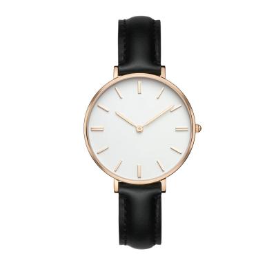 Fashion SS Leather Strap Watches Womens Egg White Face Dial Custom Logo