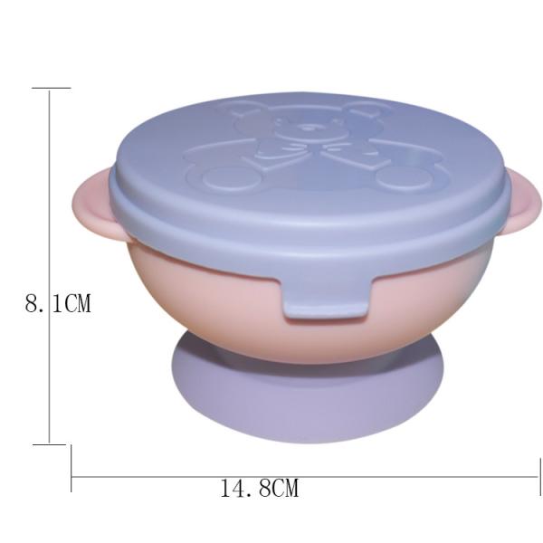 Small Silicone Suction Bowl Plate Cup Baby Silicone Divided Plate Spoon With Lid Set