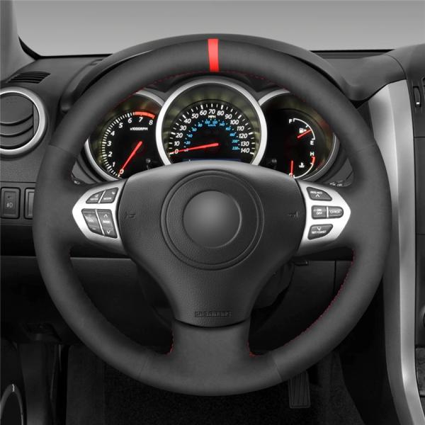 2006-2015 Leather Hand Sewing Black Suede Steering Wheel Cover for Suzuki Grand Vitara