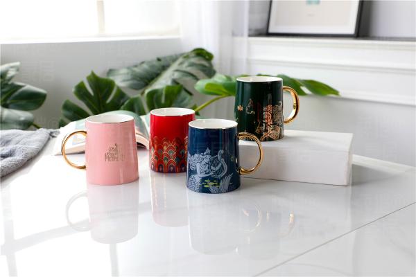Colour Glazed 0.4L Sublimation  Campfire Fine Porcelain Coffee Mugs