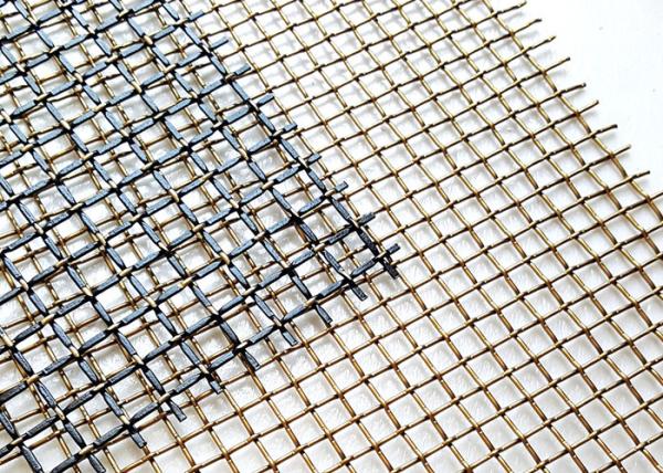 Antique Brass Decorative Wire Mesh For Cabinets Wire Dia 1.8mm Aperture 20mm