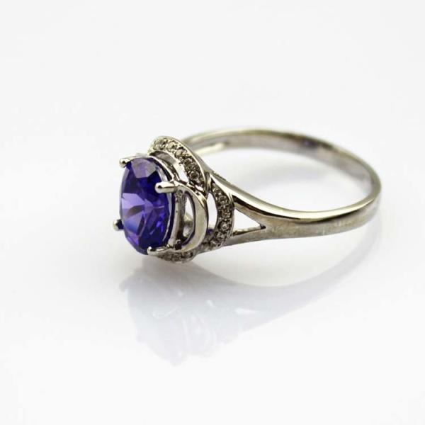 Sterling Silver with Lavender Amethyst Cubic Zirconia Gemstone Ring(R167)