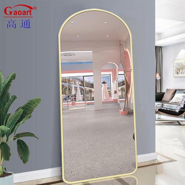Up Gold Floor Standing Led Full Length Large Size Oval Wall Home Decor With Stand Mirror