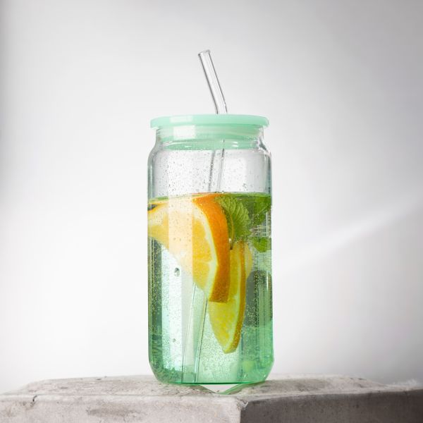 Modern Minimalist Eco-friendly High Borosilicate Glass Tumbler Universal Handle Cup Portable Reusable Cork Cap Dishwasher Safe