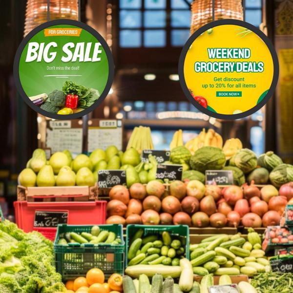 15.7 Inch Round Android Digital Signage 700nits Circular Display For Retail Shops Information Change Is Easy Display Advertising Information