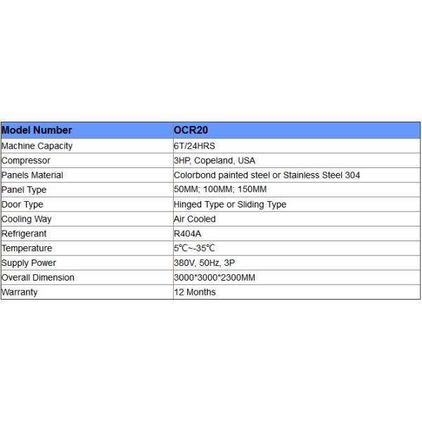 6Ton 20CBM Modular Freezer Room Air Cooled Customizable Keeping Fresh