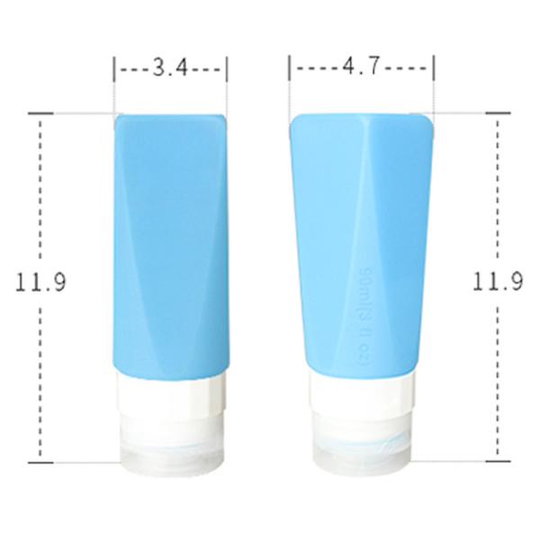 TSA aprovou o curso colorido do silicone engarrafa 90ml