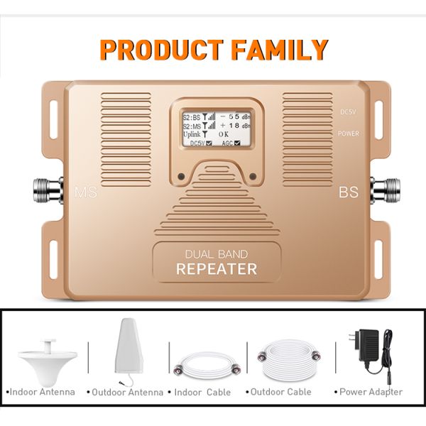 GSM LTE 2G 4G Signal Repeater with 70dB Gain, 800MHz Range, and Automatic Gain Control for Enhanced Mobile Signal