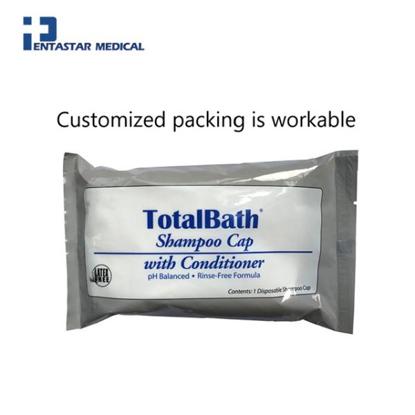 Customized Packing Disposable Microwaveable Latex Free No Rinse Shampoo Shower Cap