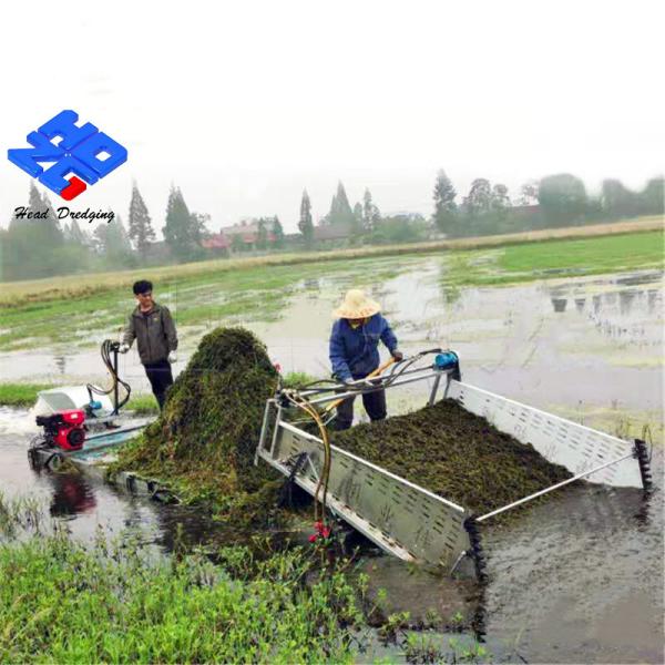 Lakes Cleaning Gasoline Engine Aquatic Weed Harvesting Boat 300-600mm Depth