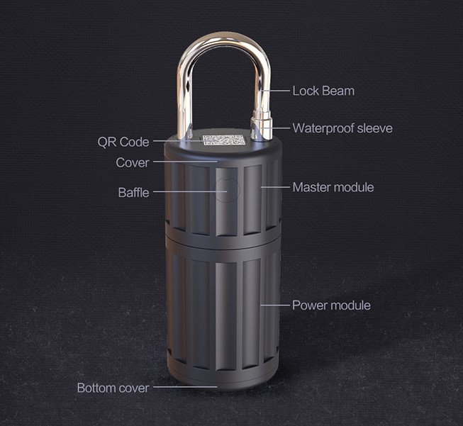 Умная развертка Bluetooth NFC QT сигнала тревоги Padlock Iot батареи 13000Mah открывает