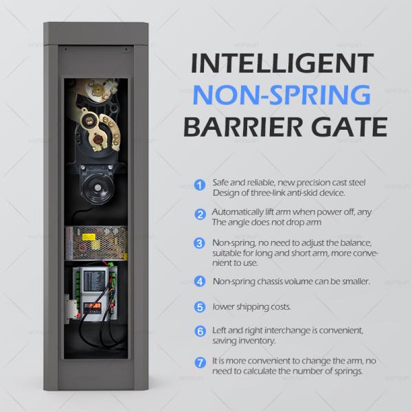 24V DC Brushless Motor Road Barrier Non Spring Intelligent Car Parking Barrier Gate