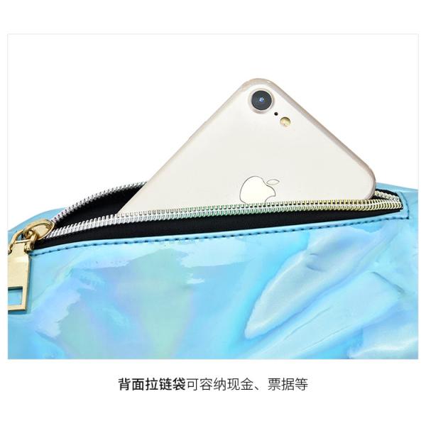 Unisex Holographic Fanny Pack with Adjustable Belt for Rave Festival Travel Party