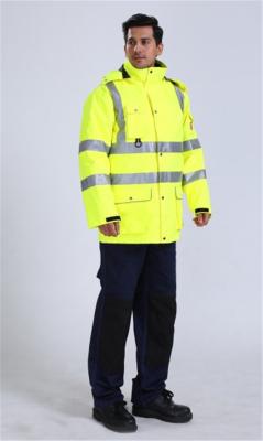 OEM Mens 7 In 1 Hi Vis Jacket , 300D Oxford Rain And Cold Weather Jacket