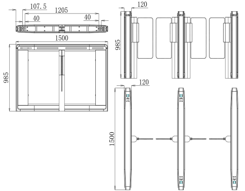 Ворота AC220V 50Hz турникета барьера входа офисного здания противоинтерференционные