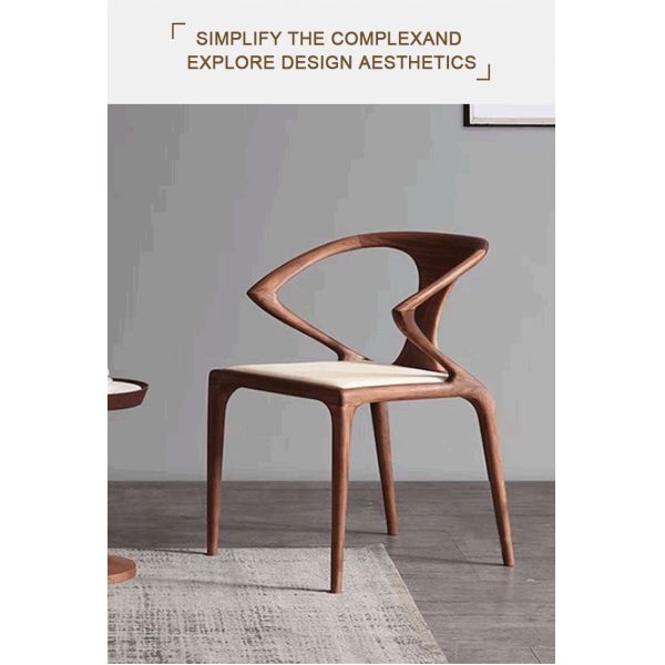 Home Furniture Nordic Commercial Modern Solid Wood Frame Leather Upholstered Wooden Legs Brown Luxury Wicker Back Dining Chairs with Armrest