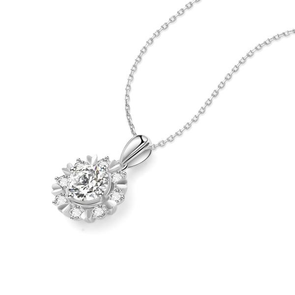 Classic Design 18k Gold Lab-Grown Diamond Pendant White Diamond Jewelry For Gifts And Party