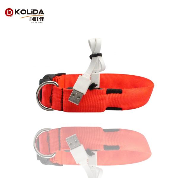 Pet LED Dog Collar Light Premium Waterproof Adjustable Luminous Training Nylon Printed