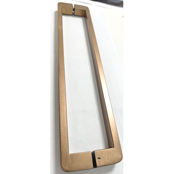 Puerta de ducha resistente a la corrosión Manilla de cristal con esquinas redondeadas de diseño entrelazado y acero inoxidable para baños modernos