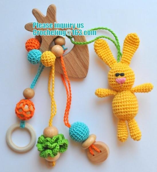 Baby sling necklace, baby bracelet, crochet bracelet, teething bracelet, crochet long funky beaded necklace