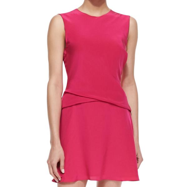 Sleeveless Draped-Bodice Cocktail Dress