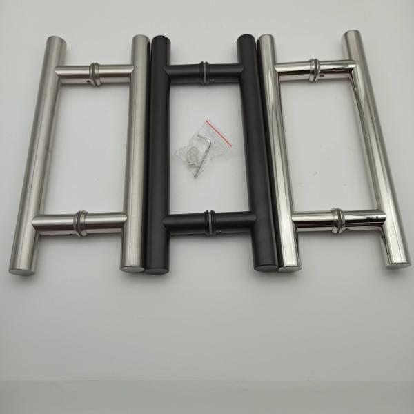 Ручки двери окна 8 дюймов Черное стекло Ручка двери в хроме Окончание 304 нержавеющей стали