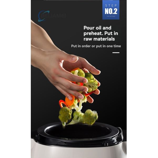 Automatic Intelligent 2000W Plug-and-Play Easy-to-Clean Cooking Robot for Home Use